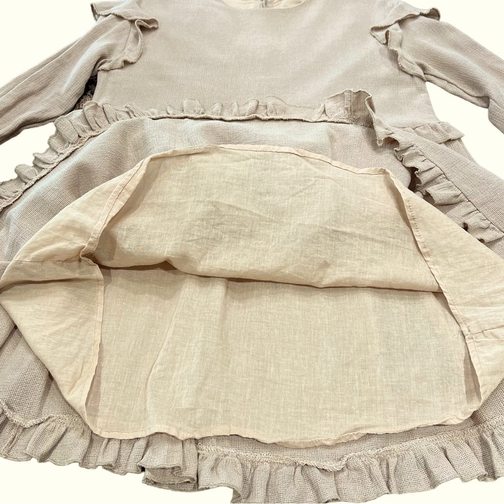 Indikah {Angel Biba} Khaki Color Ruffle Boho Dress Size XS - Picture 10 of 14